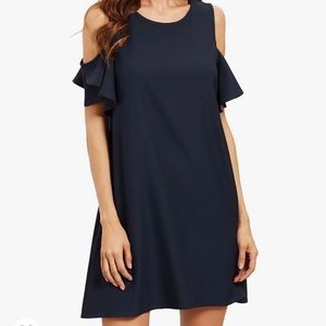 Bundle, 2 Cold Shoulder dresses, Ruffle Sleeves Loose Tunic Shirt Shift, Small